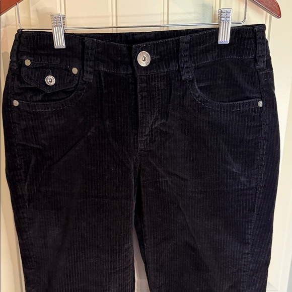 Suko Jeans Cords Elegant Black Corduroy Jeans Flare Pants Stretchy Women’s Sz 7 - Picture 1 of 14